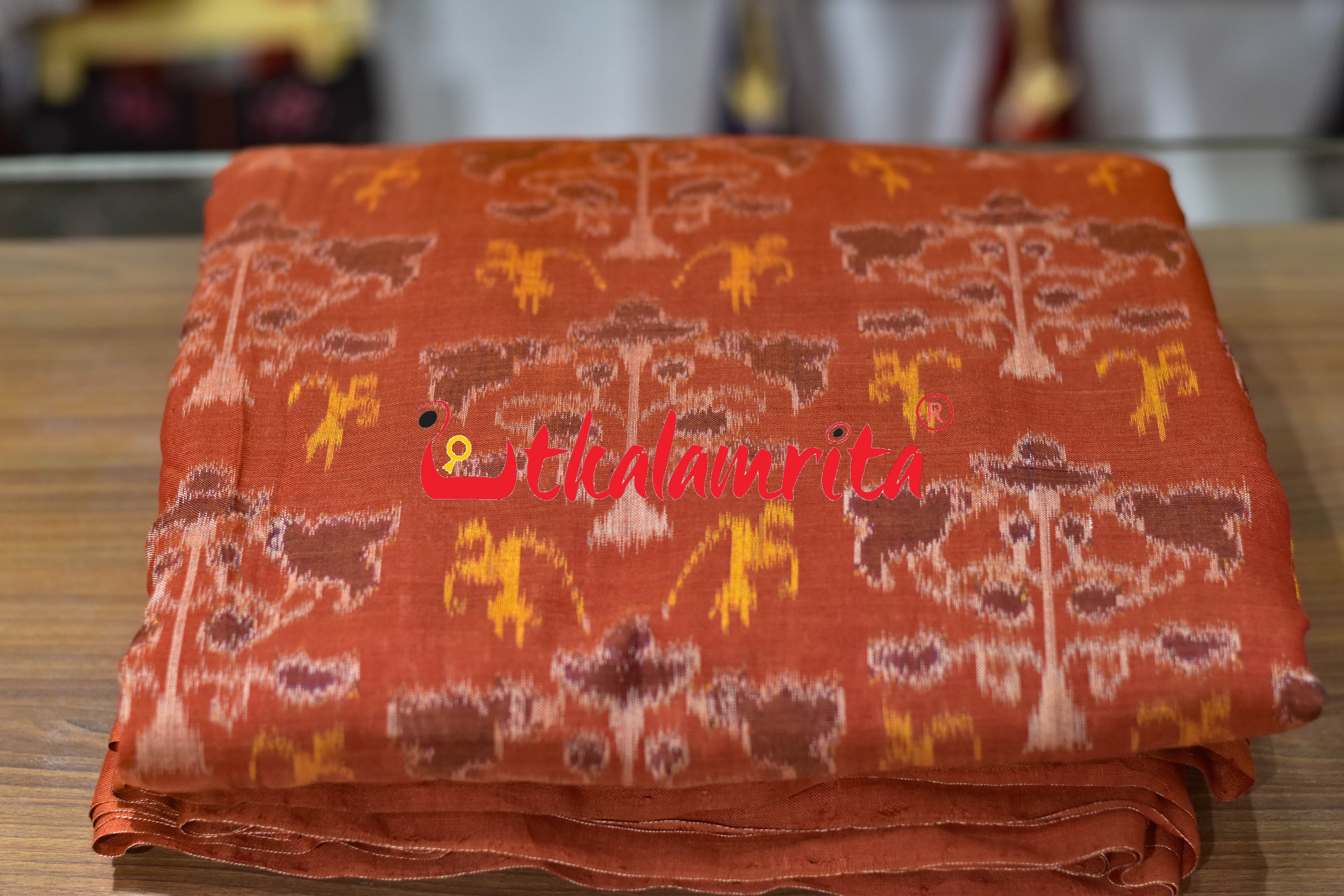 Tribal Rust Tree of Life Sambalpuri Cotton (Fabric)