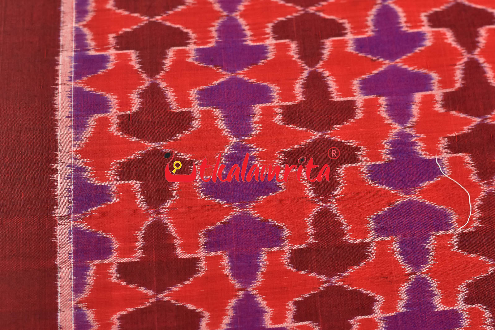 3D Red Coffee Sambalpuri Cotton (Fabric)