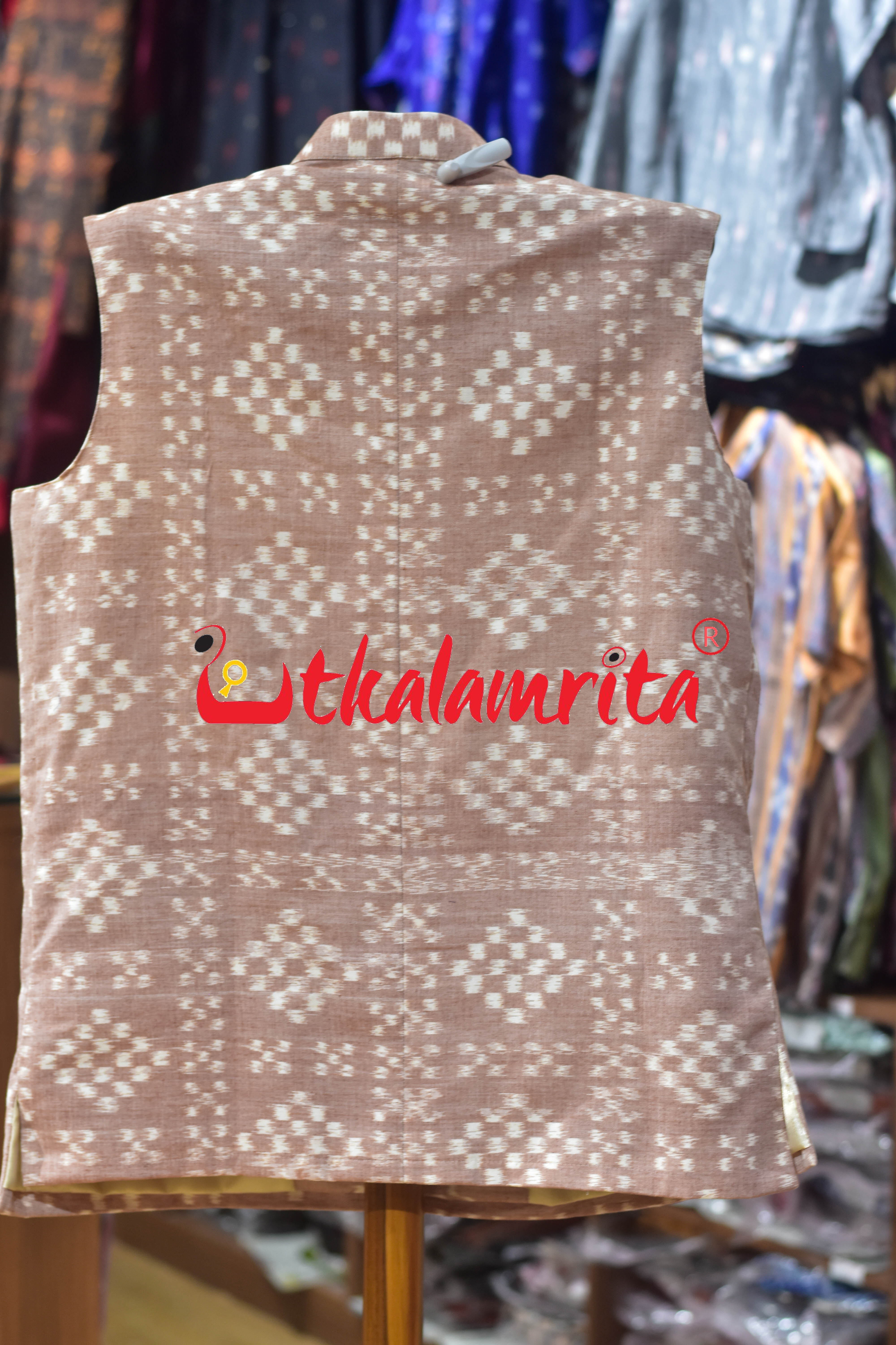 Peach Single Ikat Pasapali (Modi Jacket)