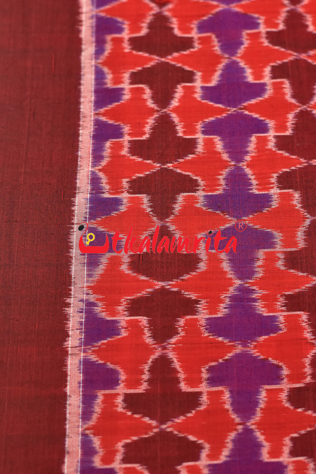 3D Red Coffee Sambalpuri Cotton (Fabric)