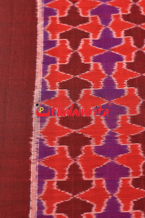 3D Red Coffee Sambalpuri Cotton (Fabric)