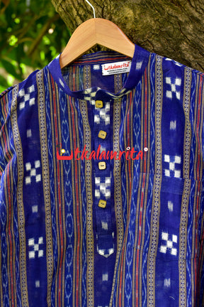 Blue Pasapali (Men's Kurta)