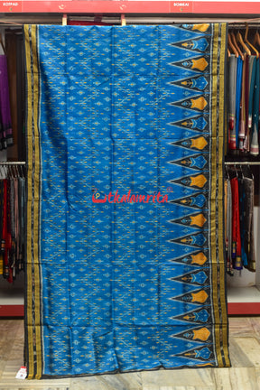 Blue with Phuldani Border Khandua Silk Saree