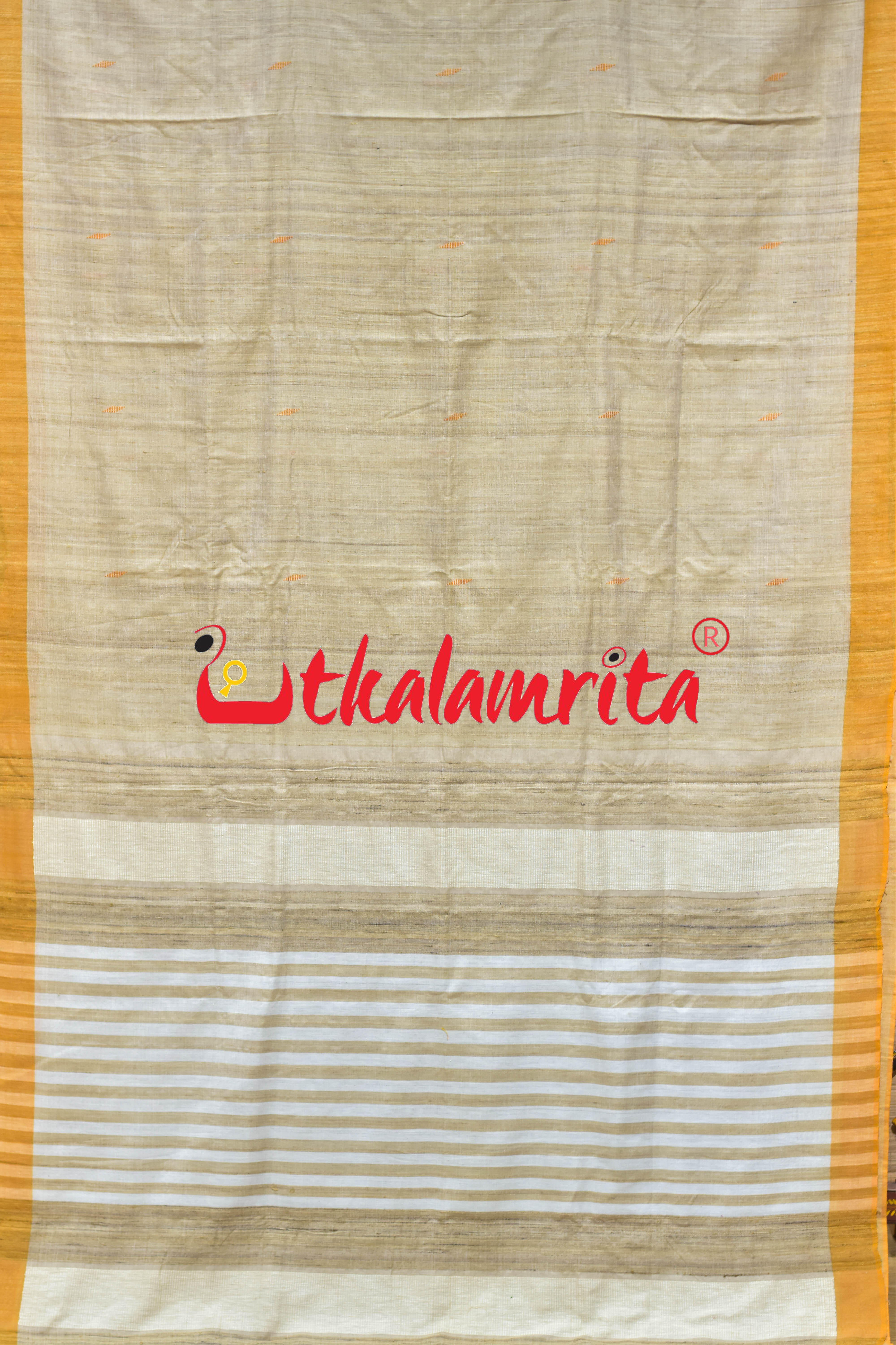 Bapta Cotton Gopalpur Tussar Ghee Mustard Silk Saree