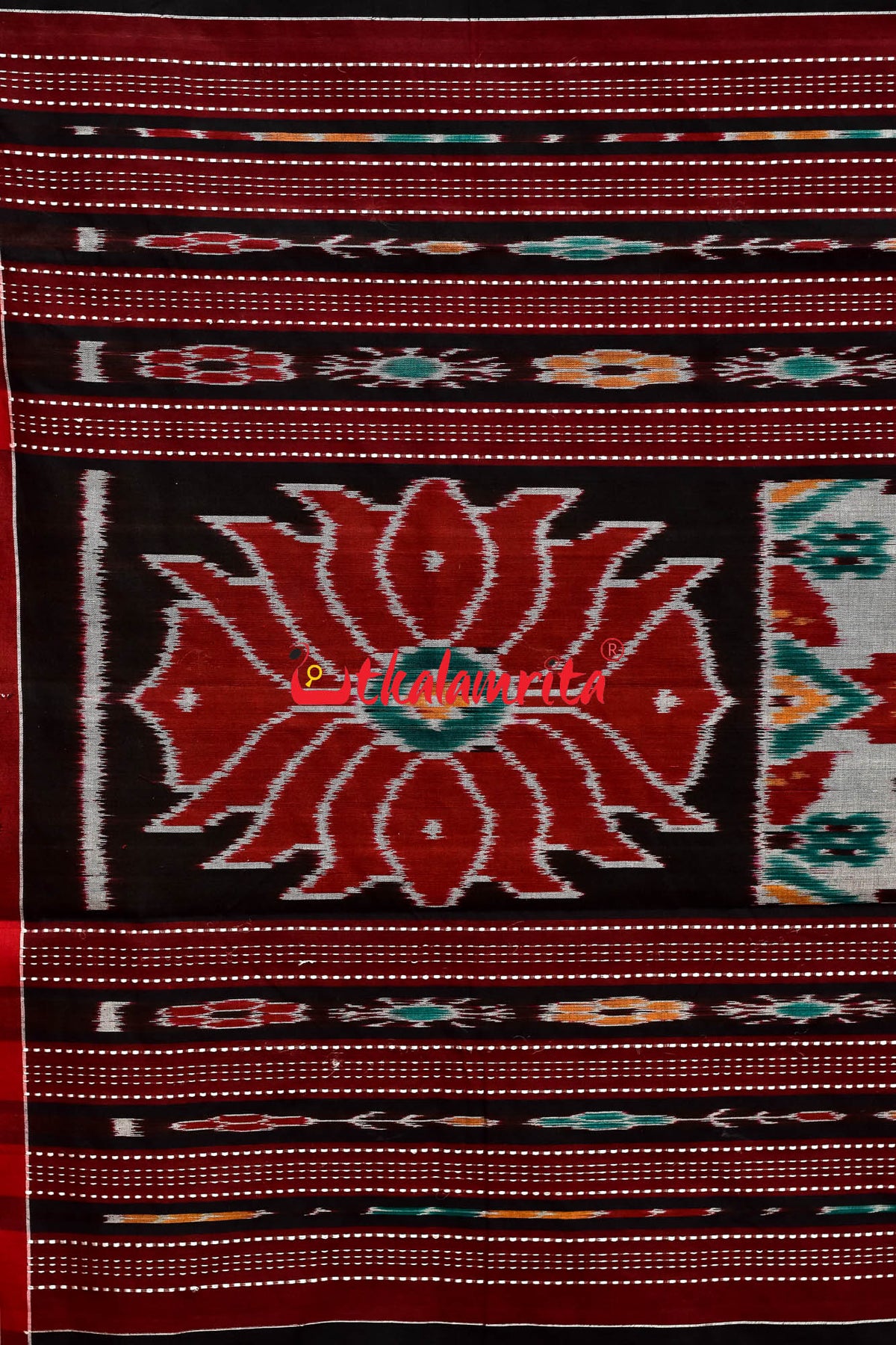 Black Maroon Pittala Cotton Saree