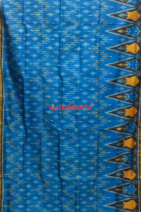Blue with Phuldani Border Khandua Silk Saree