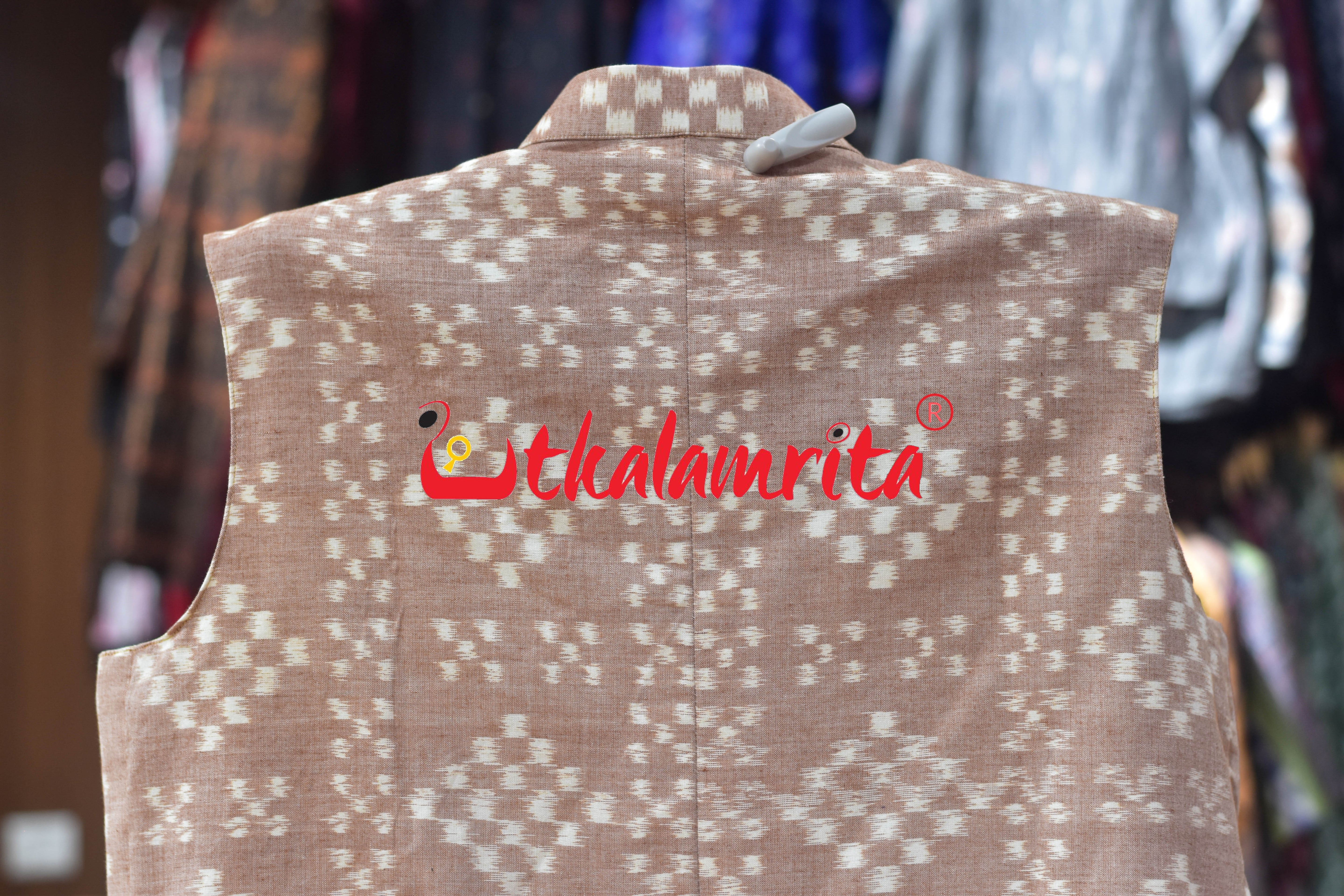 Peach Single Ikat Pasapali (Modi Jacket)