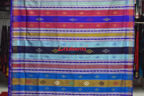 Green Blue Double Anchal Berhampuri Silk Saree