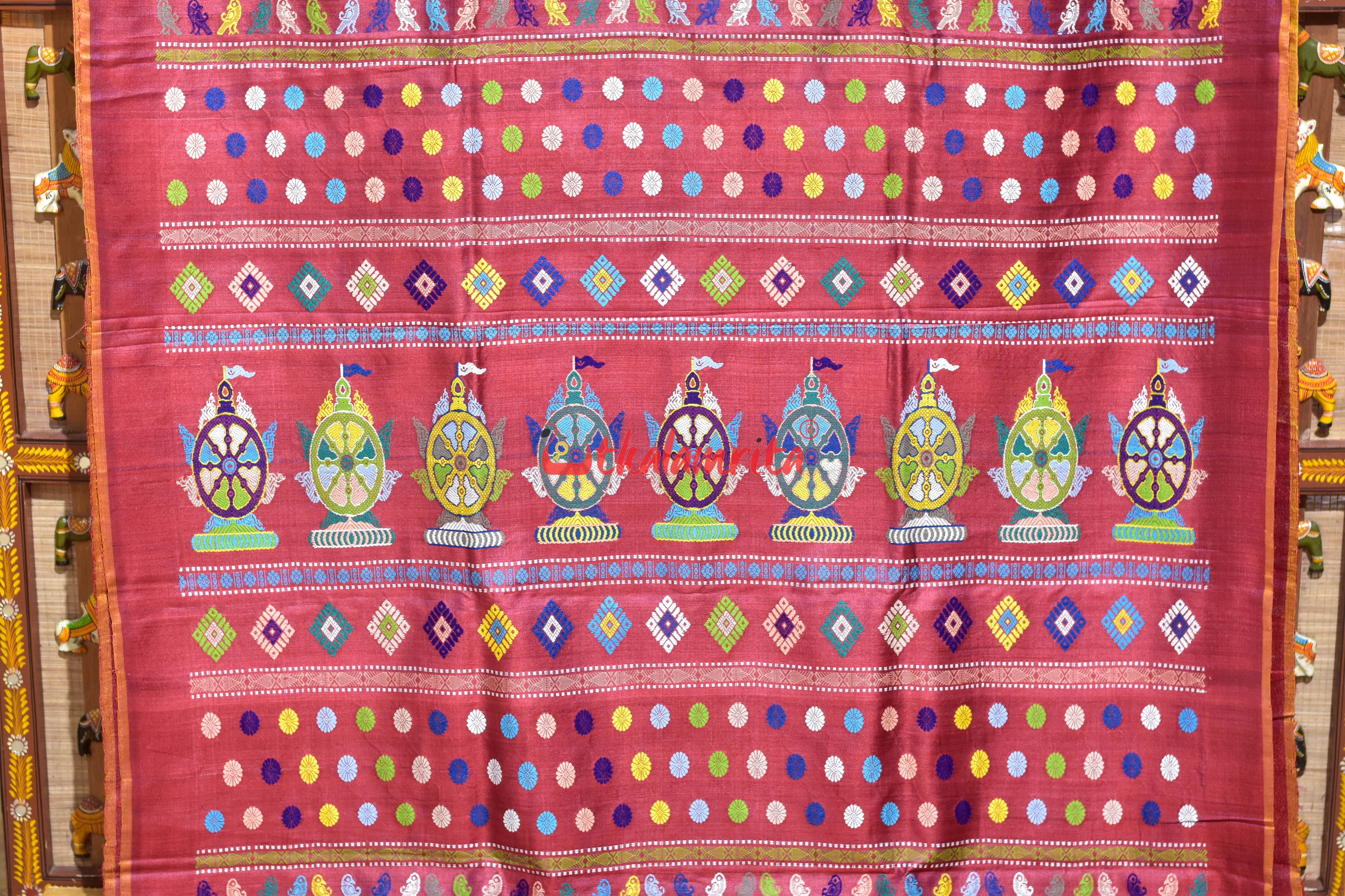 Blue Sankha Buti Nilachakra Gopalpur Tussar Silk Saree
