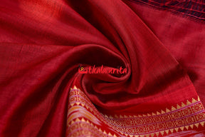 Red Fish Bandha Border Silk (Fabric)