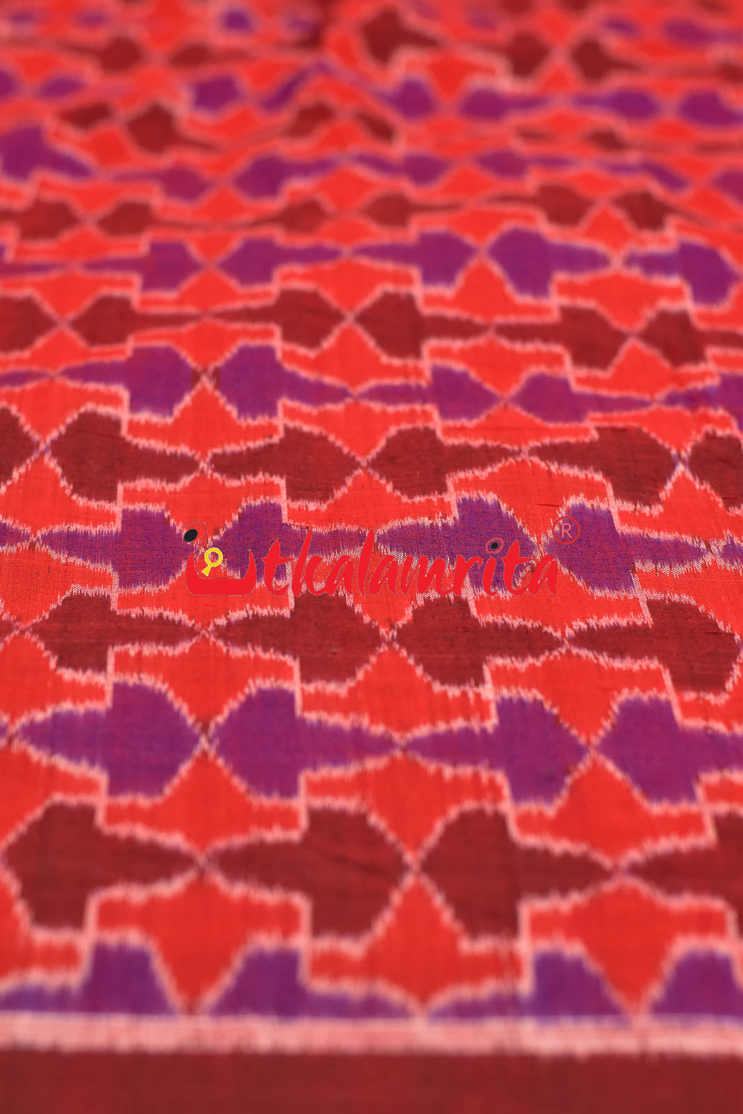 3D Red Coffee Sambalpuri Cotton (Fabric)