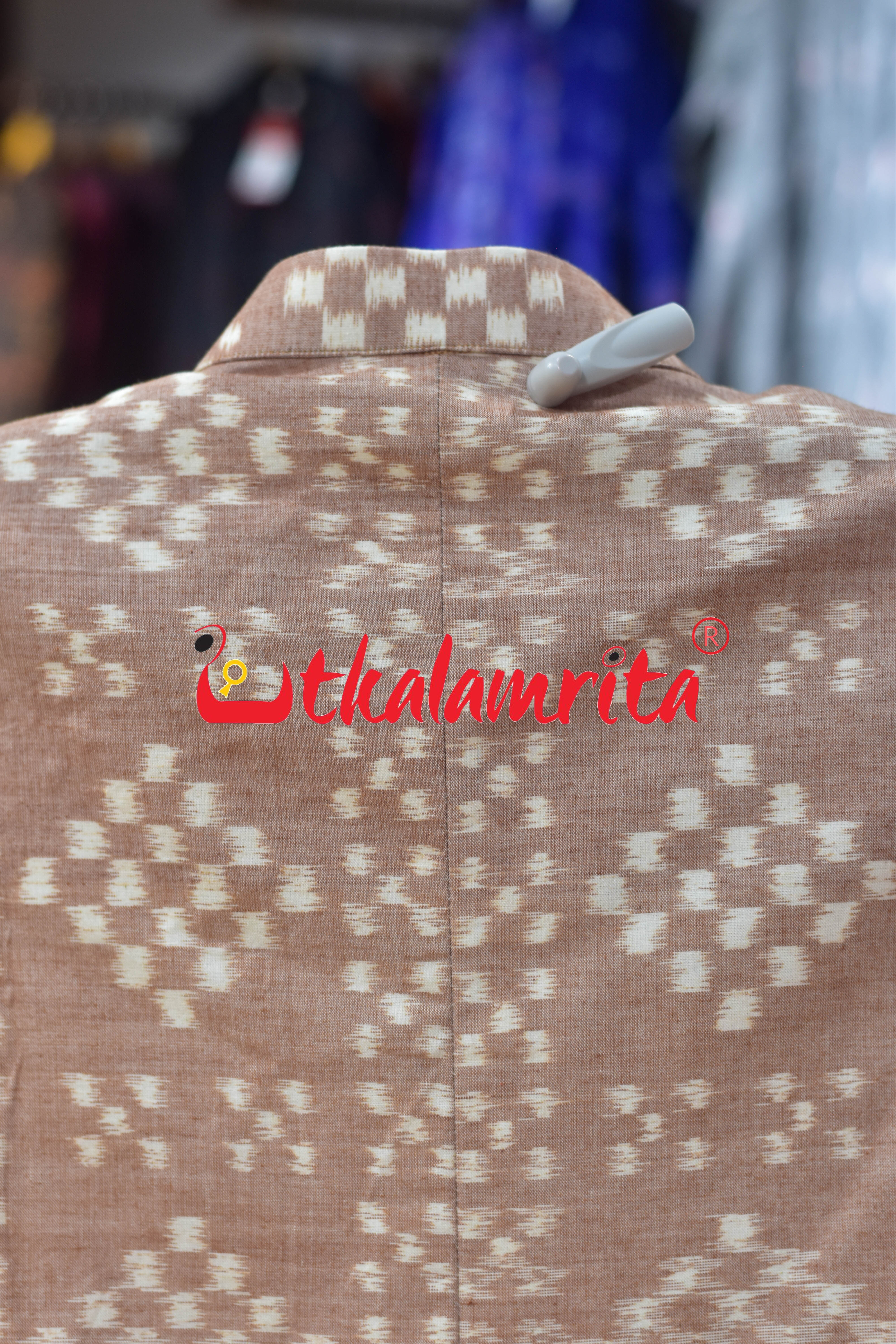 Peach Single Ikat Pasapali (Modi Jacket)