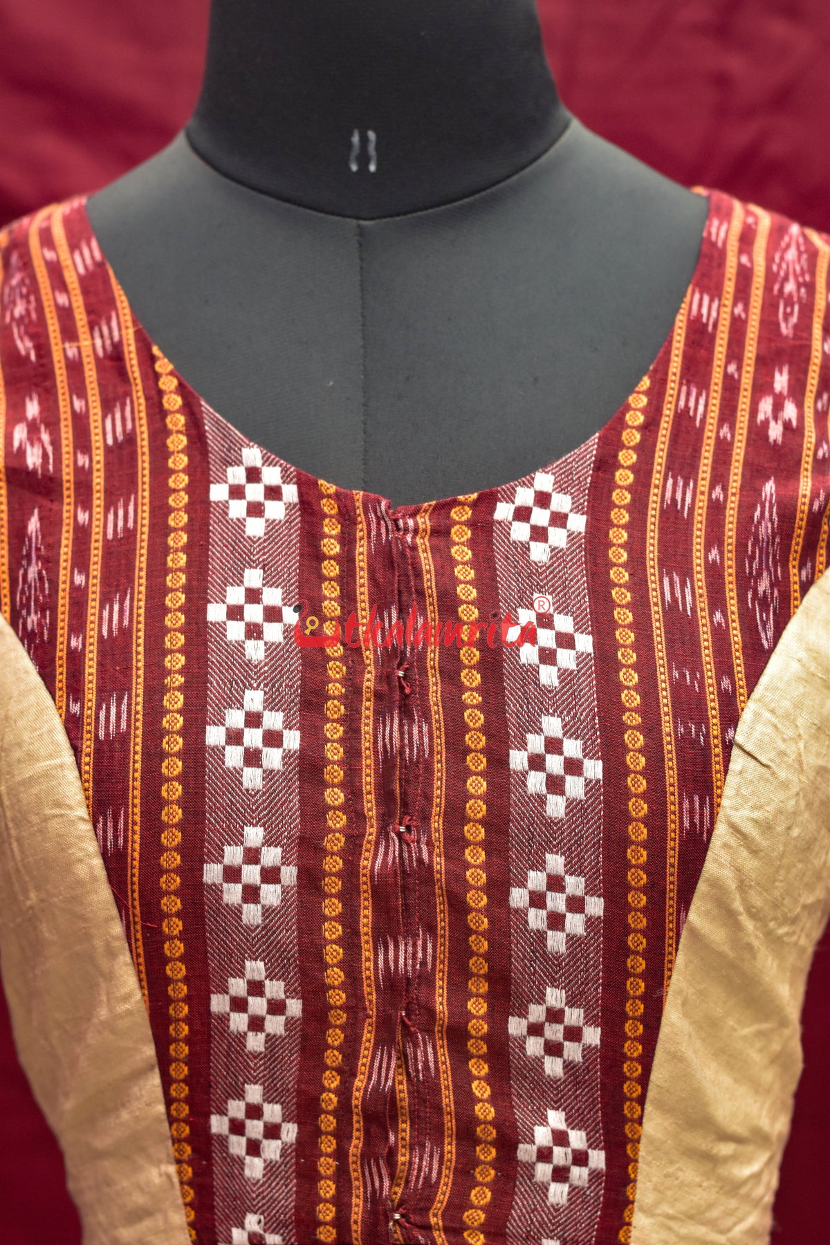 Maroon Half Half (Blouse)