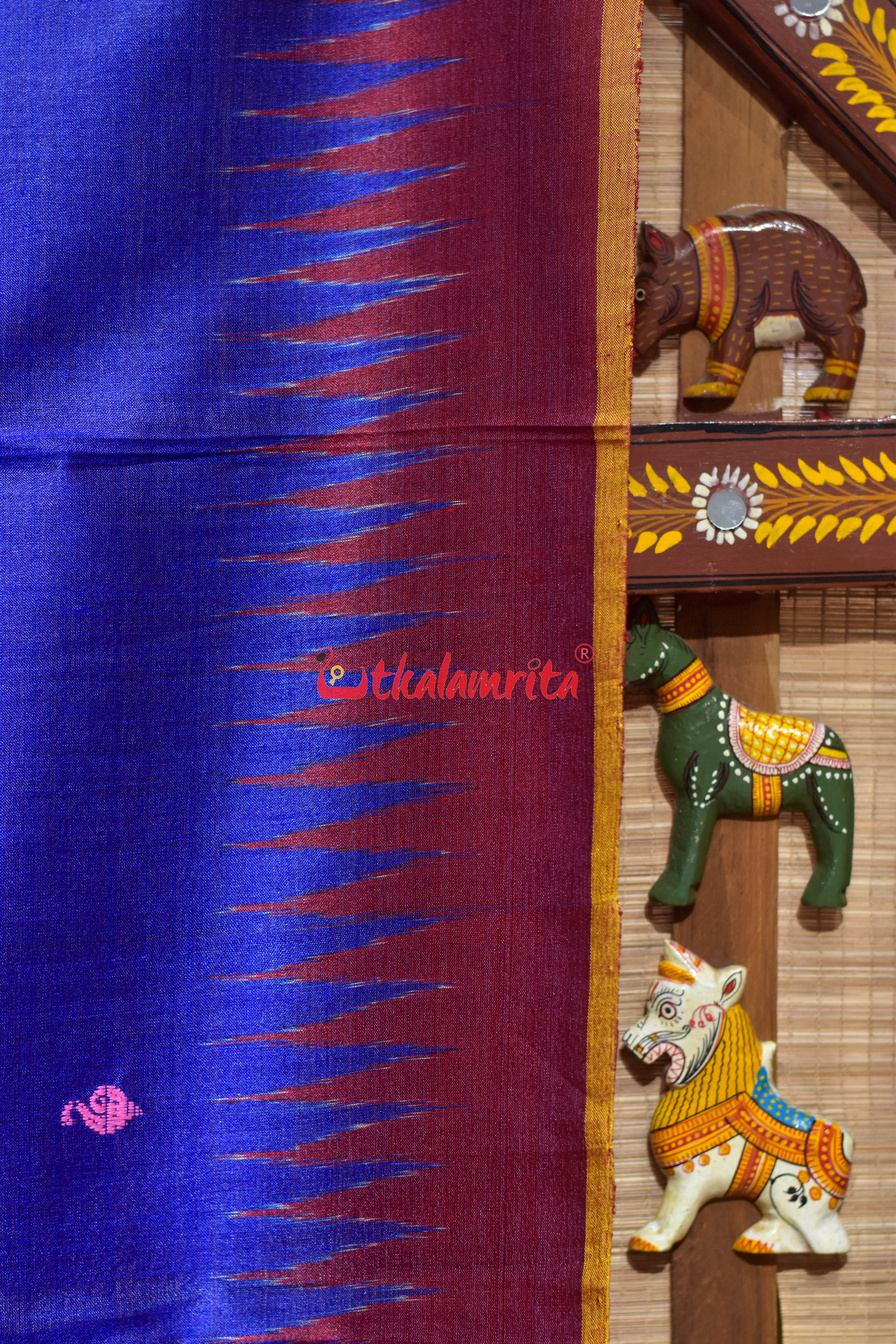 Blue Sankha Buti Nilachakra Gopalpur Tussar Silk Saree