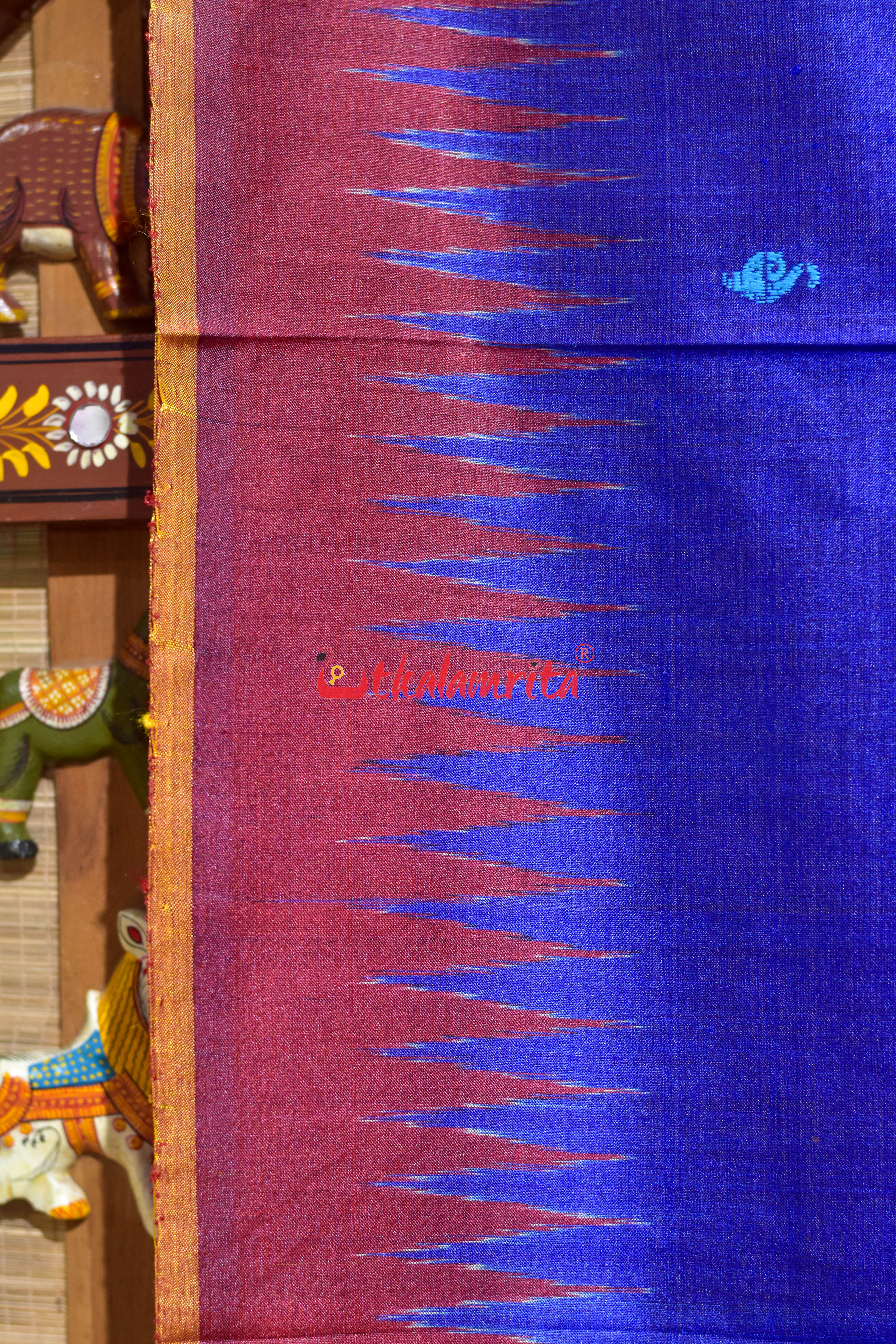 Blue Sankha Buti Nilachakra Gopalpur Tussar Silk Saree