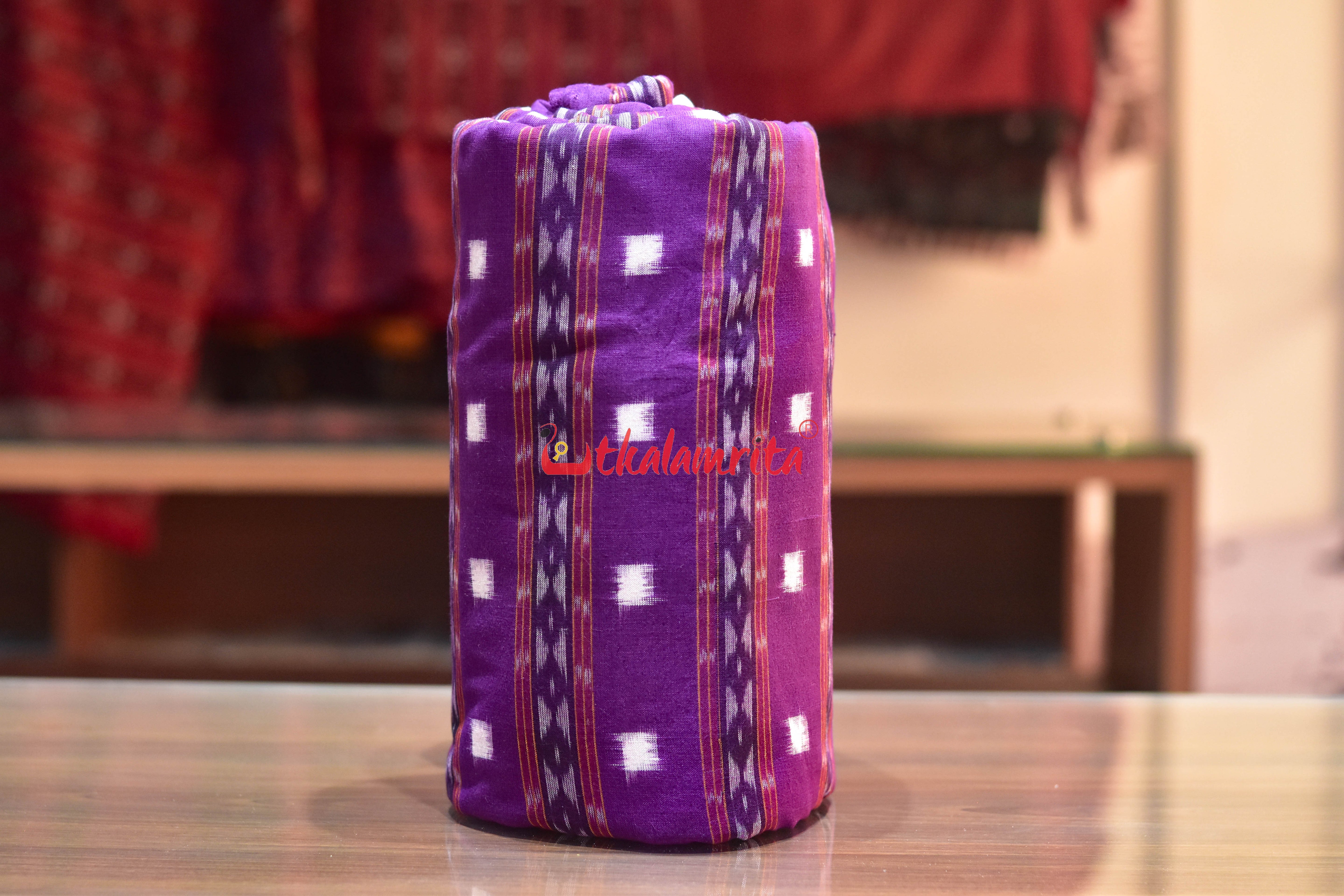 Purple Lining Pasapali Sambalpuri Cotton (Fabric)