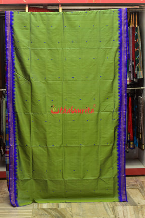 Green Blue Double Anchal Berhampuri Silk Saree