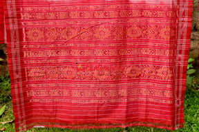 White Red Cotton Nabarangi Saree
