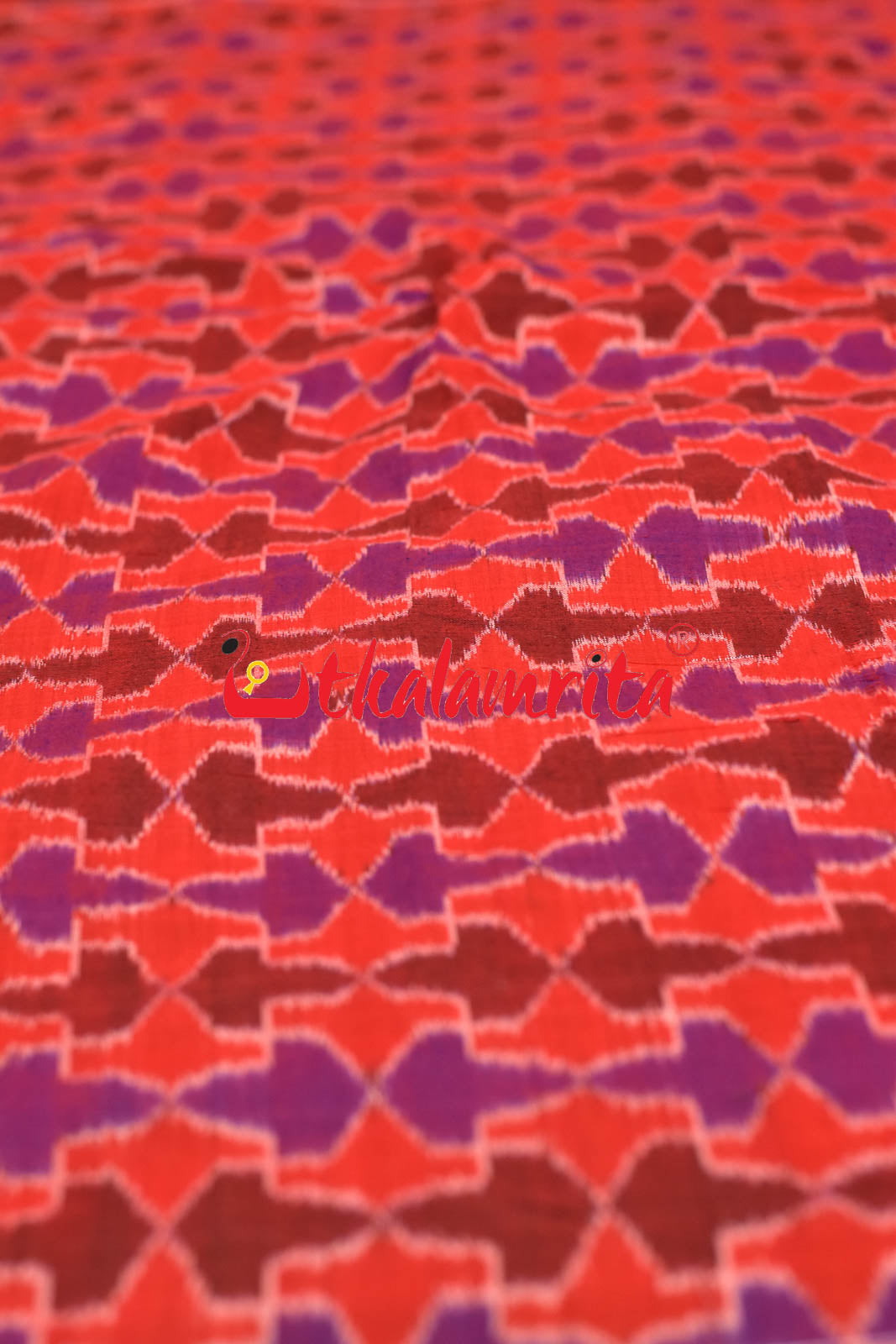 3D Red Coffee Sambalpuri Cotton (Fabric)