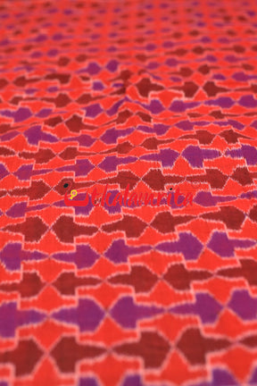 3D Red Coffee Sambalpuri Cotton (Fabric)