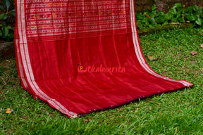 7 Kuthi RBW Pasapali Red Border Silk Saree