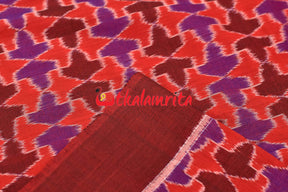 3D Red Coffee Sambalpuri Cotton (Fabric)