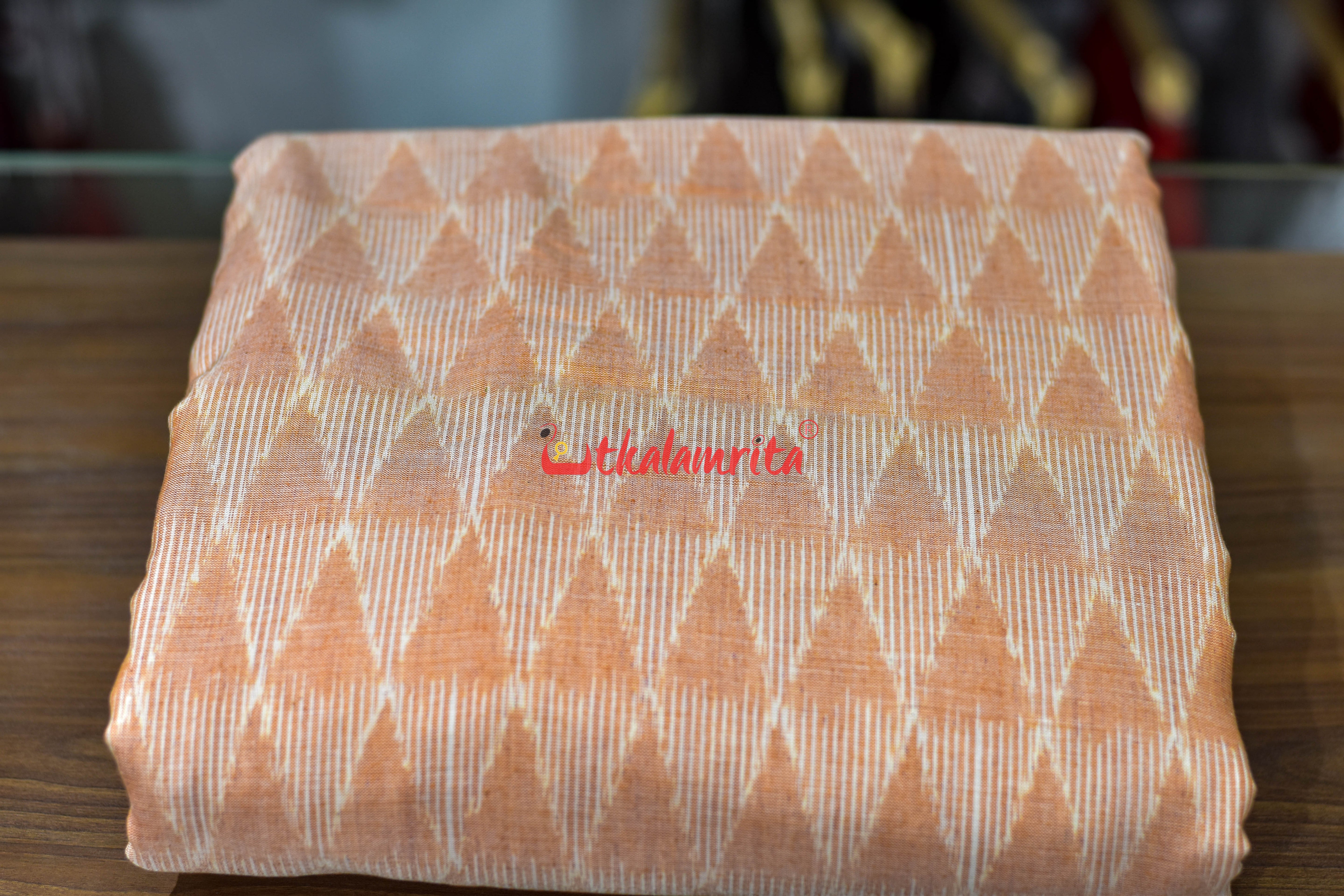 Peach Triangle Lines Ikat Cotton (Fabric)