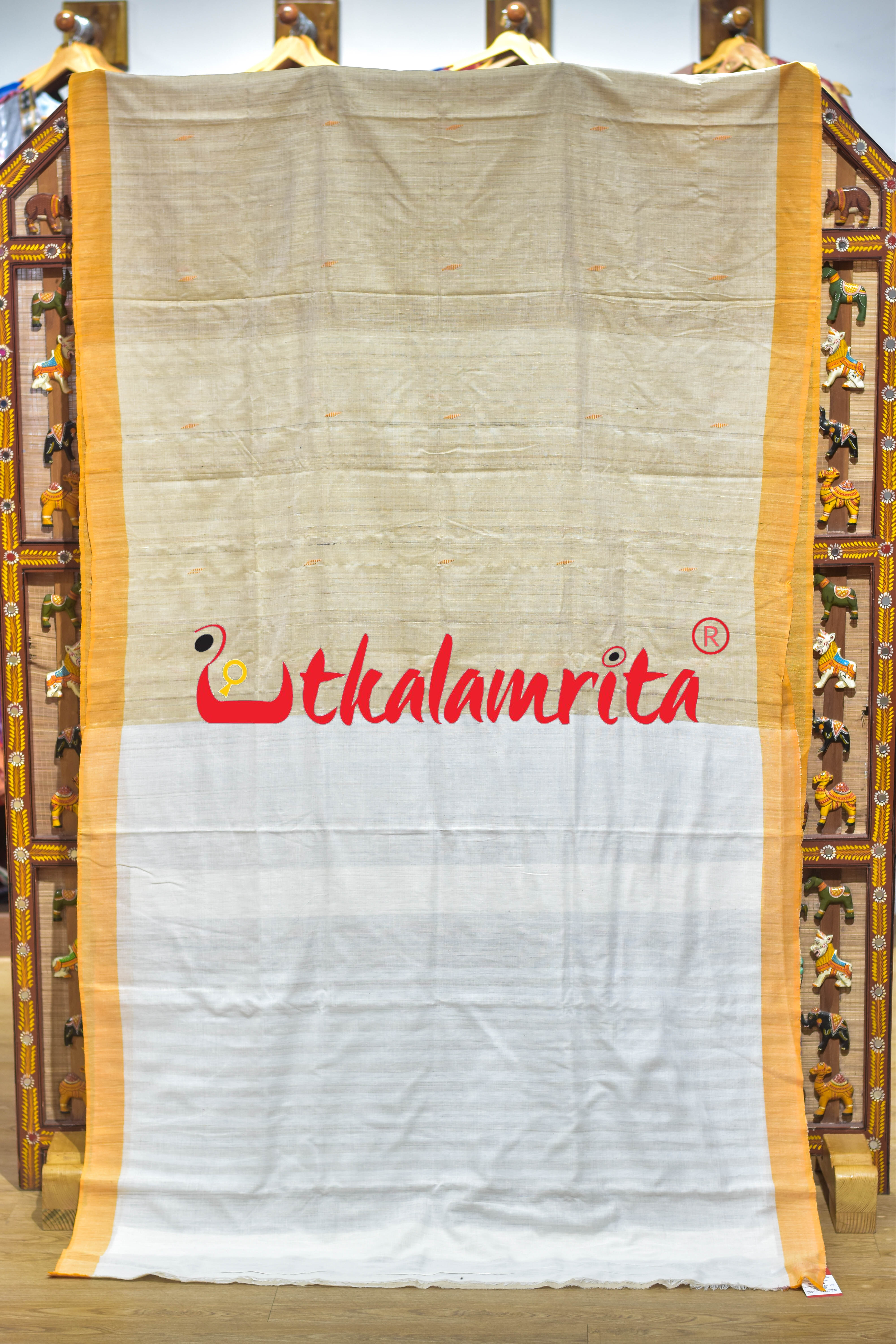 Bapta Cotton Gopalpur Tussar Ghee Mustard Silk Saree