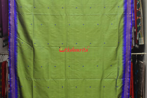 Green Blue Double Anchal Berhampuri Silk Saree