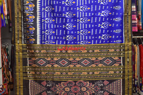 Blue 2D Dhadi Chita Khandua Silk Saree