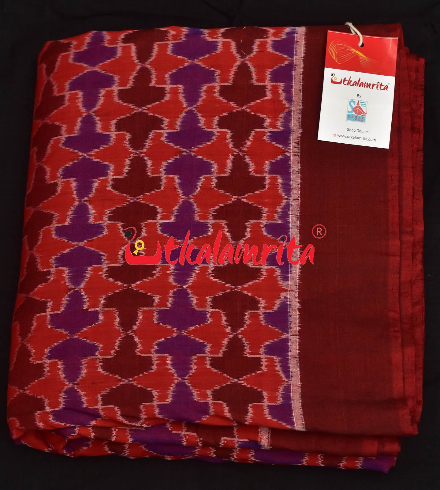 3D Red Coffee Sambalpuri Cotton (Fabric)