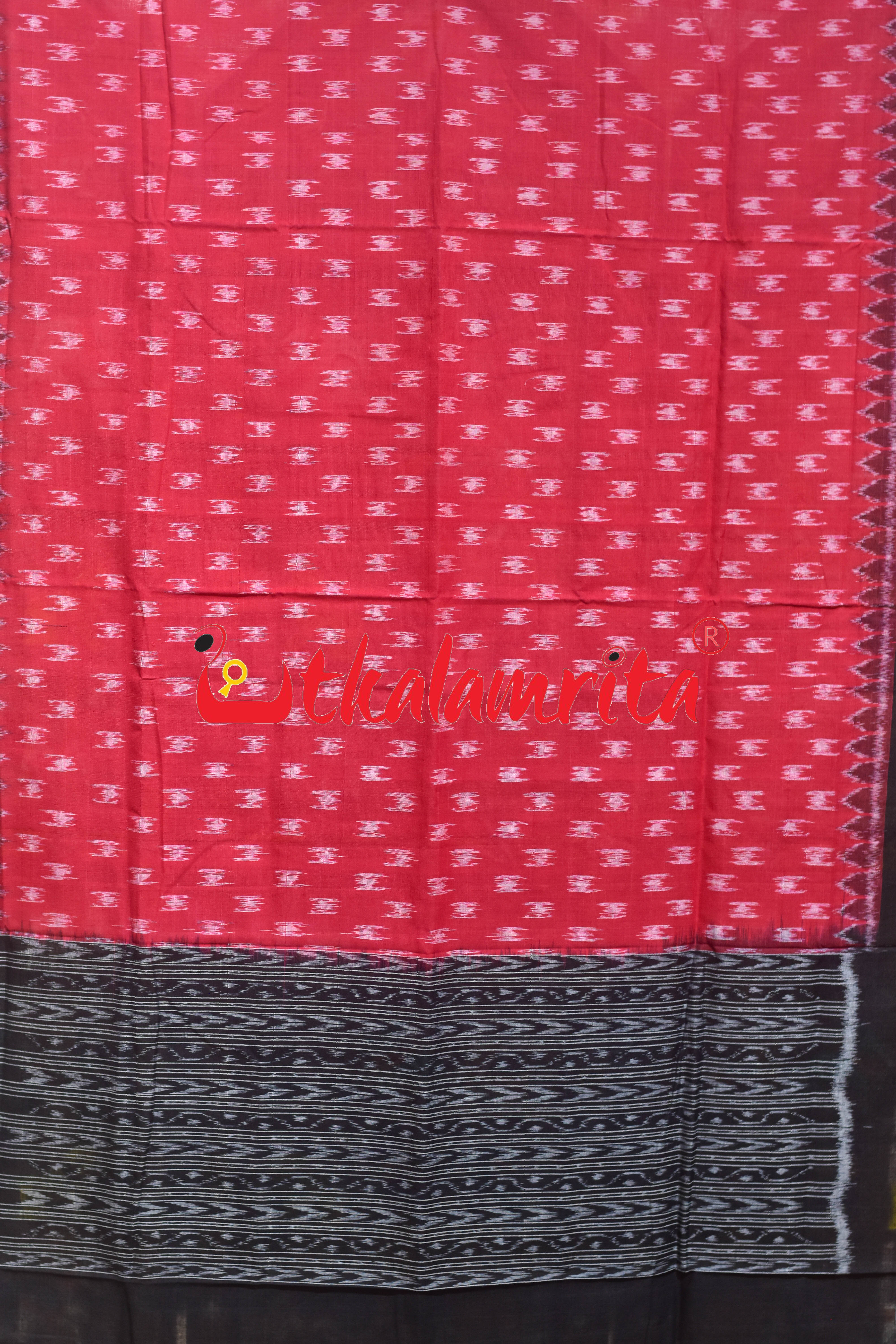 Red Black Dhanpatri Border Sambalpuri (Dupatta)