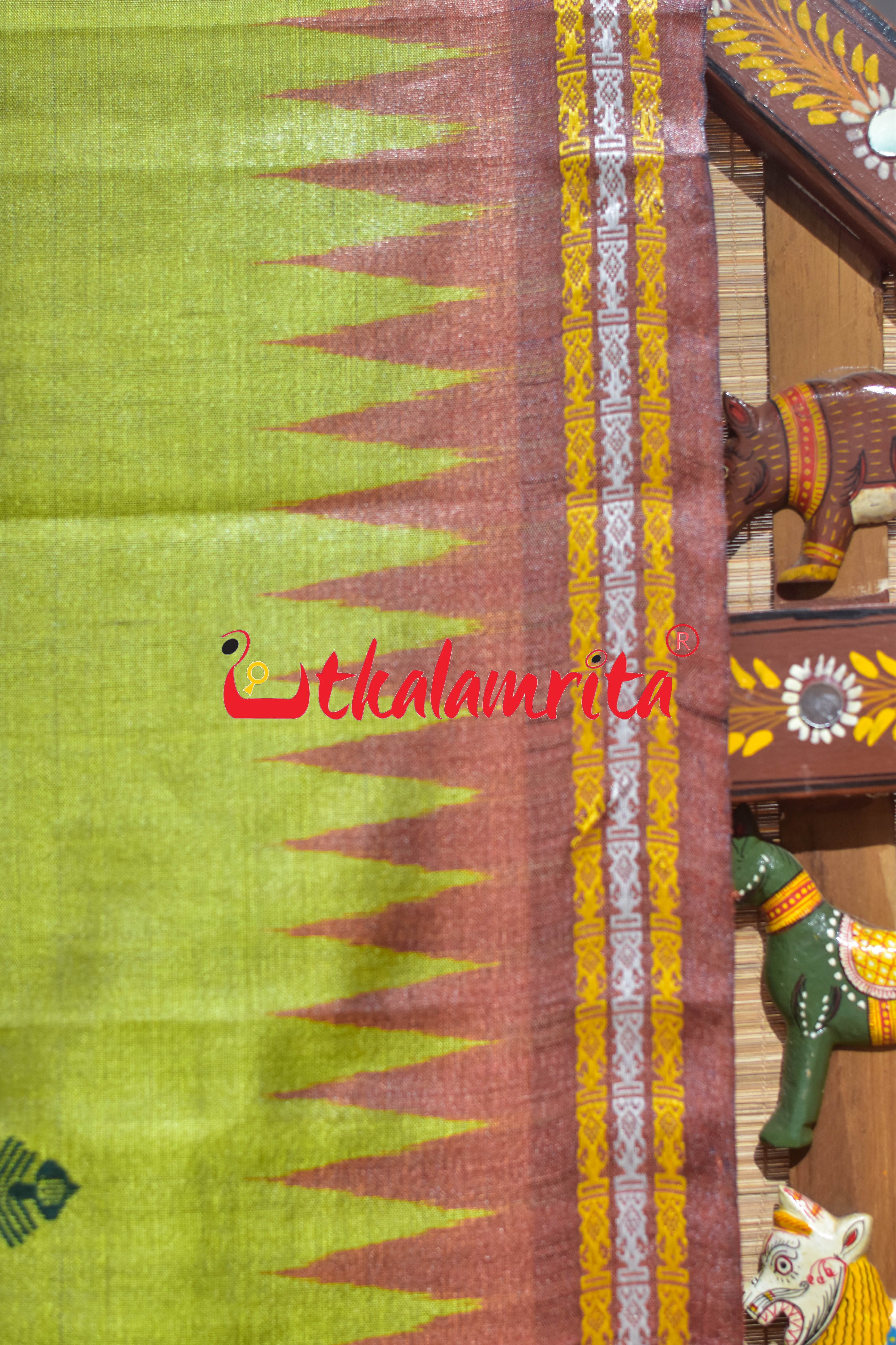 Mehndi Red Dolabedi Gopalpur Tussar Saree