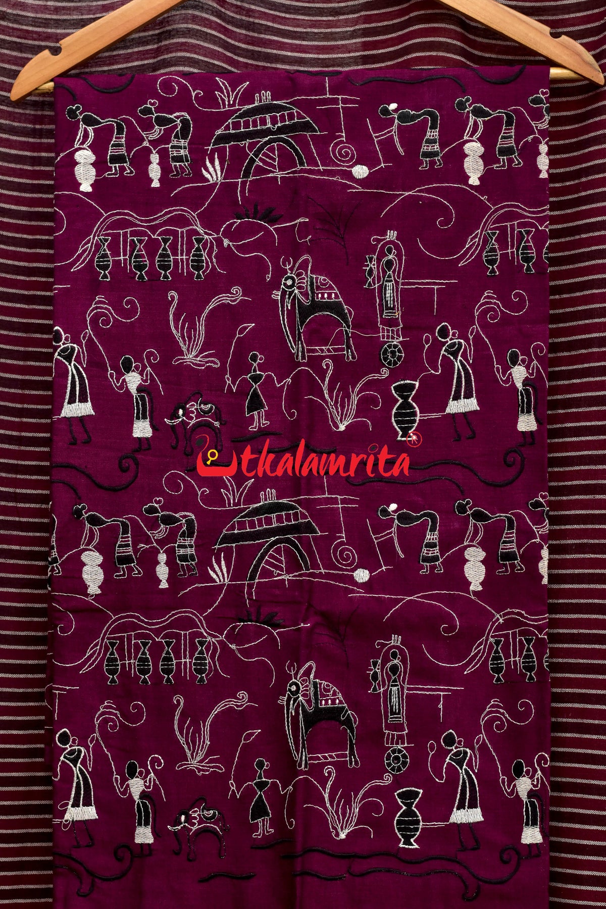 Magenta Black Tribal Village Dress Set