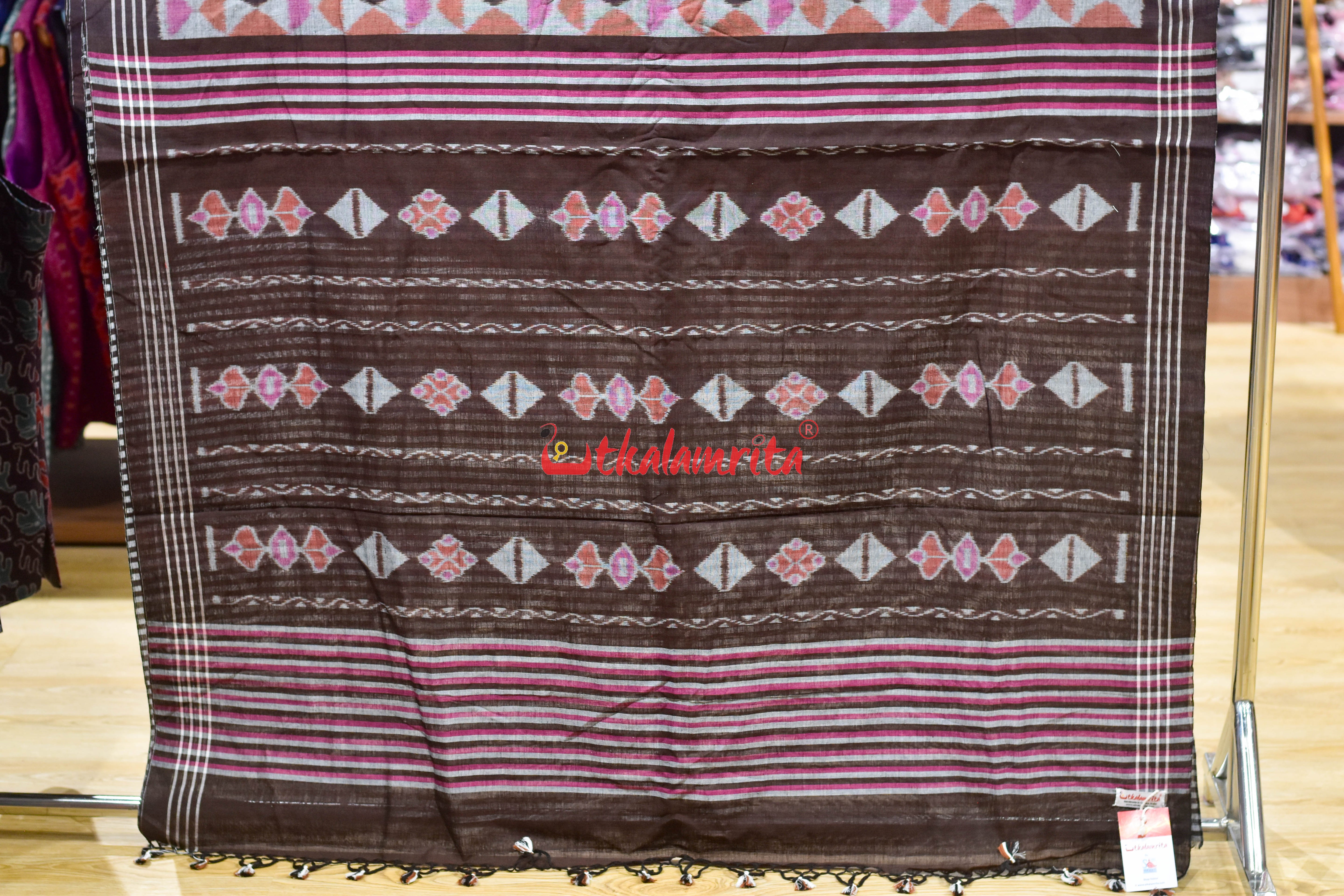 Pink Optical Illusion Khandua Cotton Saree