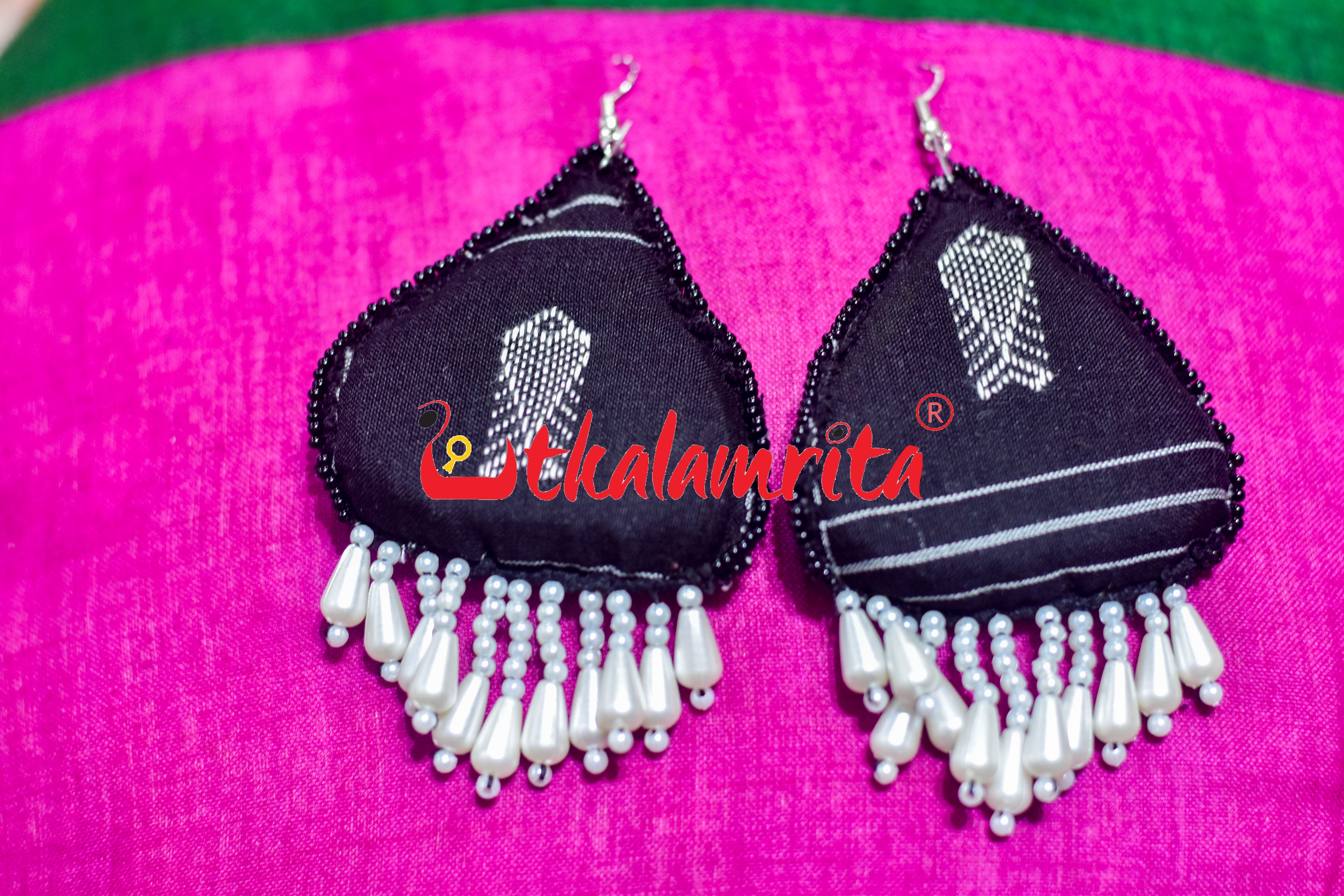 Black Fish Heart Jhumka Earrings