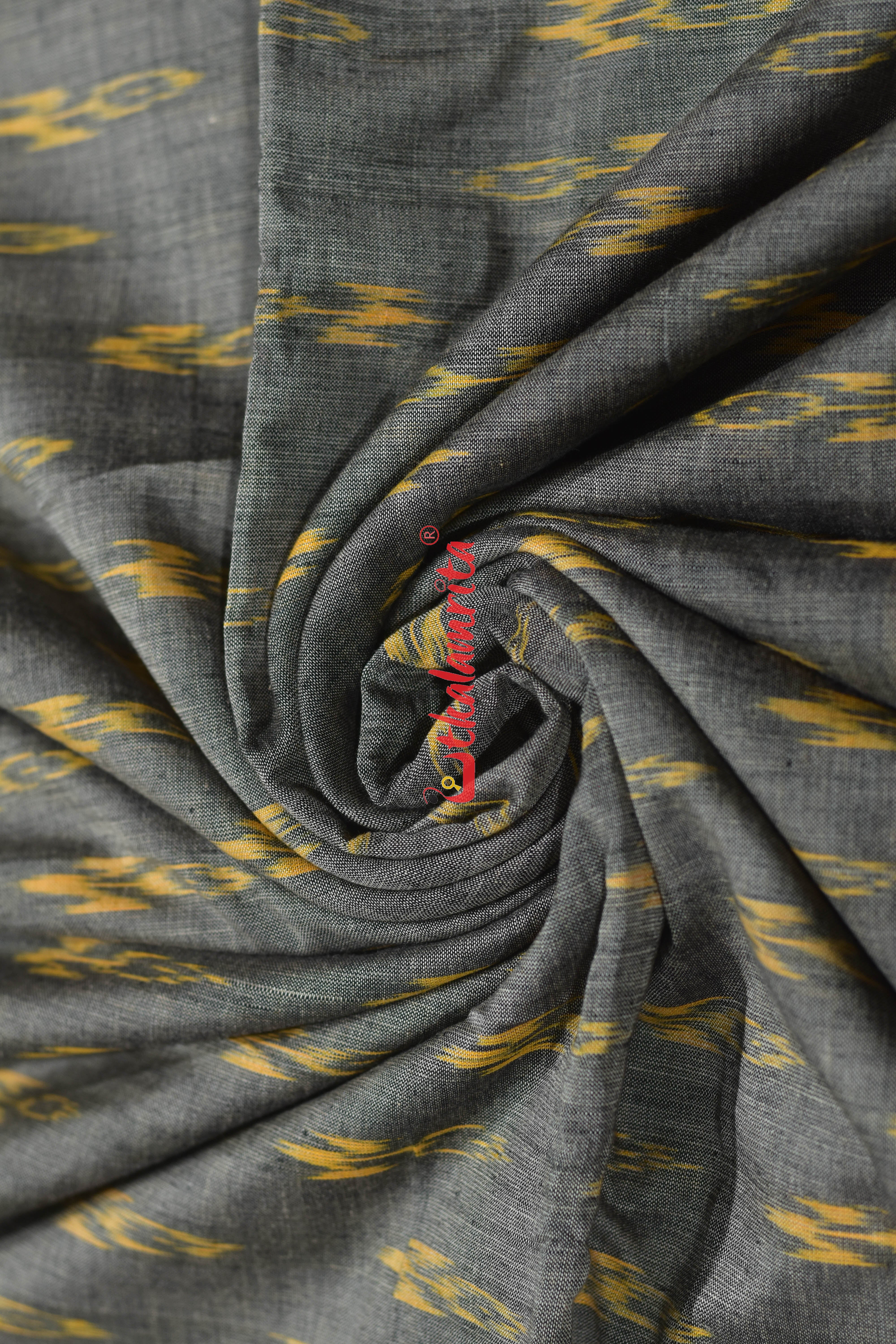 Flint Grey Yellow Labanga Bandha Cotton (Fabric)