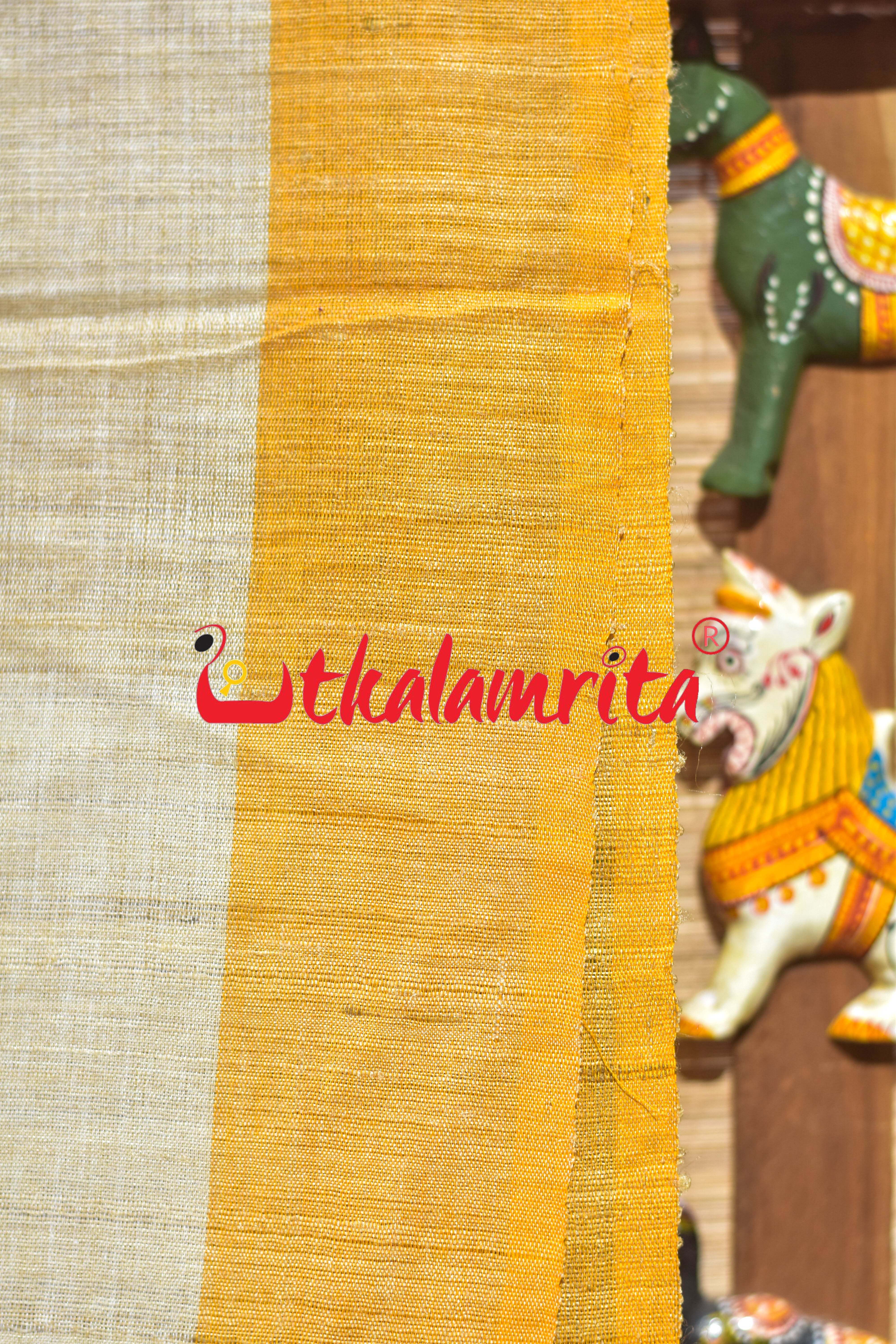 Bapta Cotton Gopalpur Tussar Ghee Mustard Silk Saree