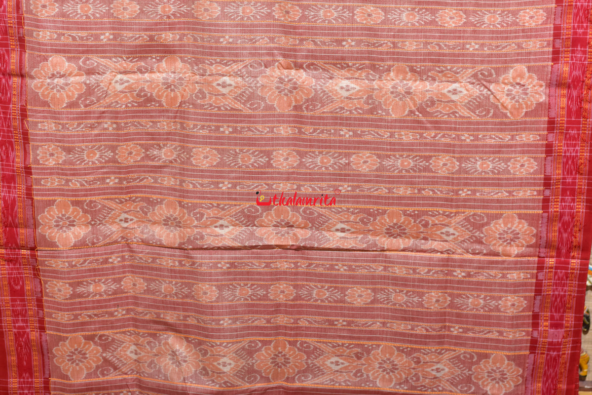 Natural Red Phoda Kumbha Tussar Silk Saree