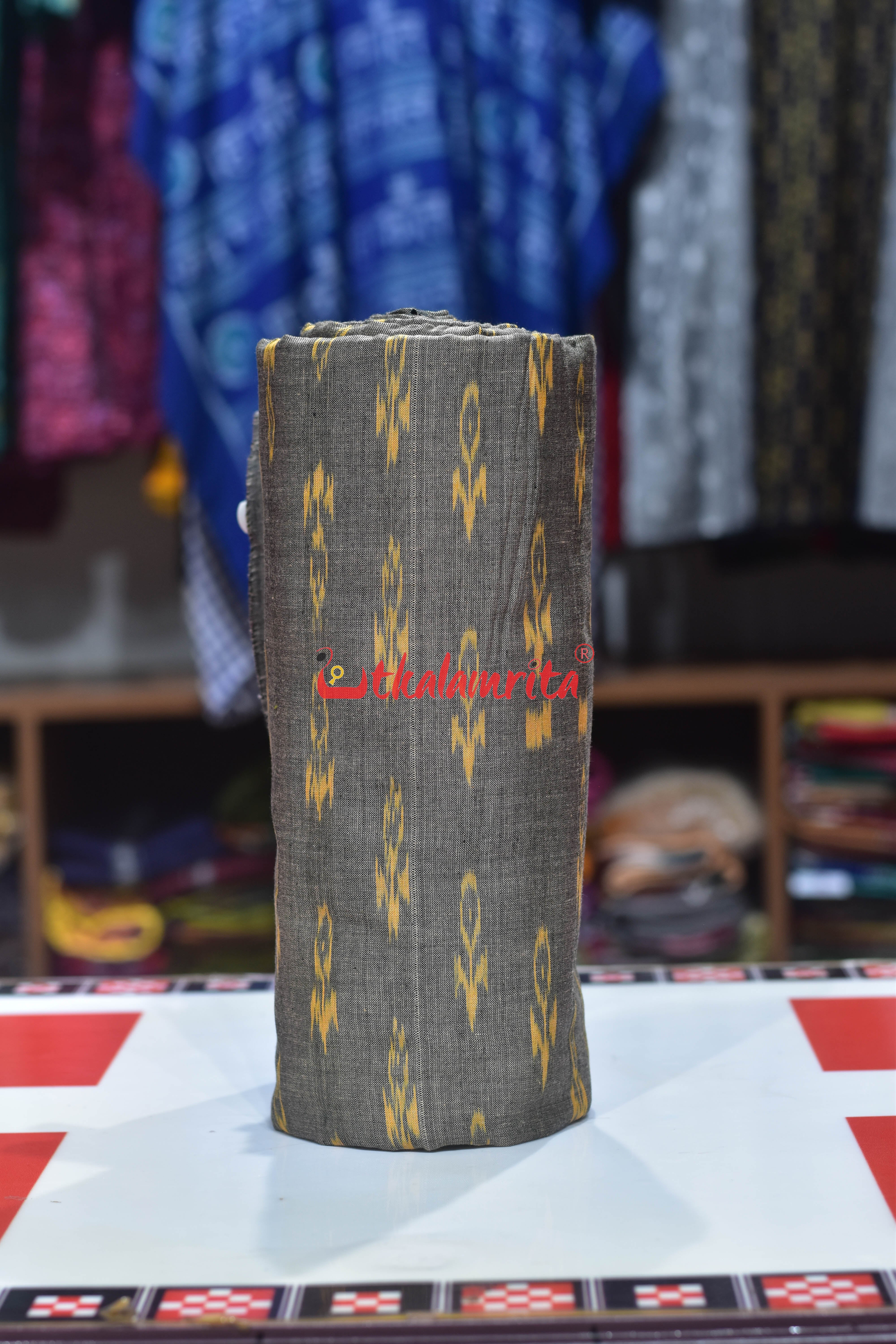 Flint Grey Yellow Labanga Bandha Cotton (Fabric)