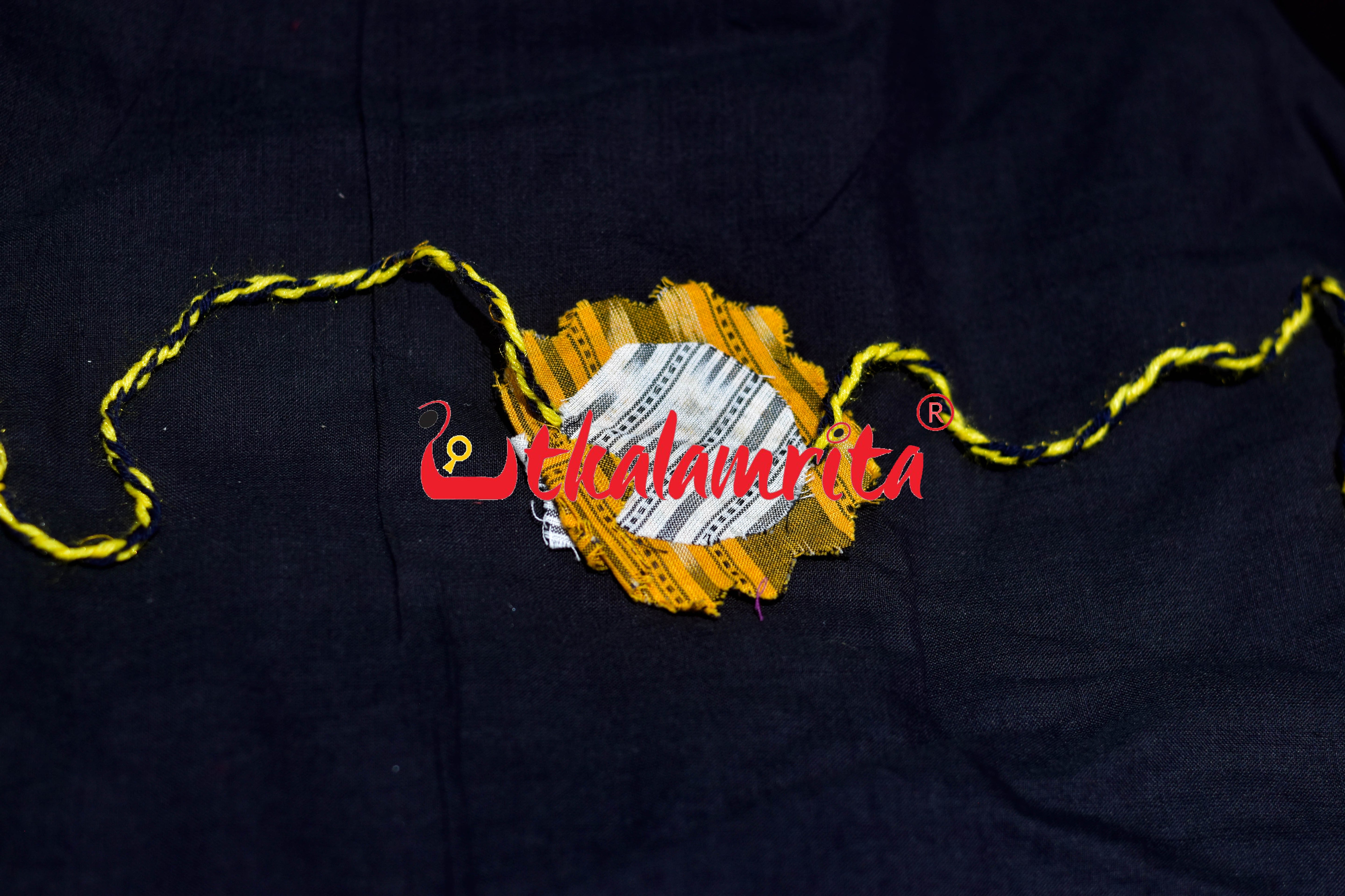 Yellow ikat Jagannath Pattachitra (Ikat Rakhi)