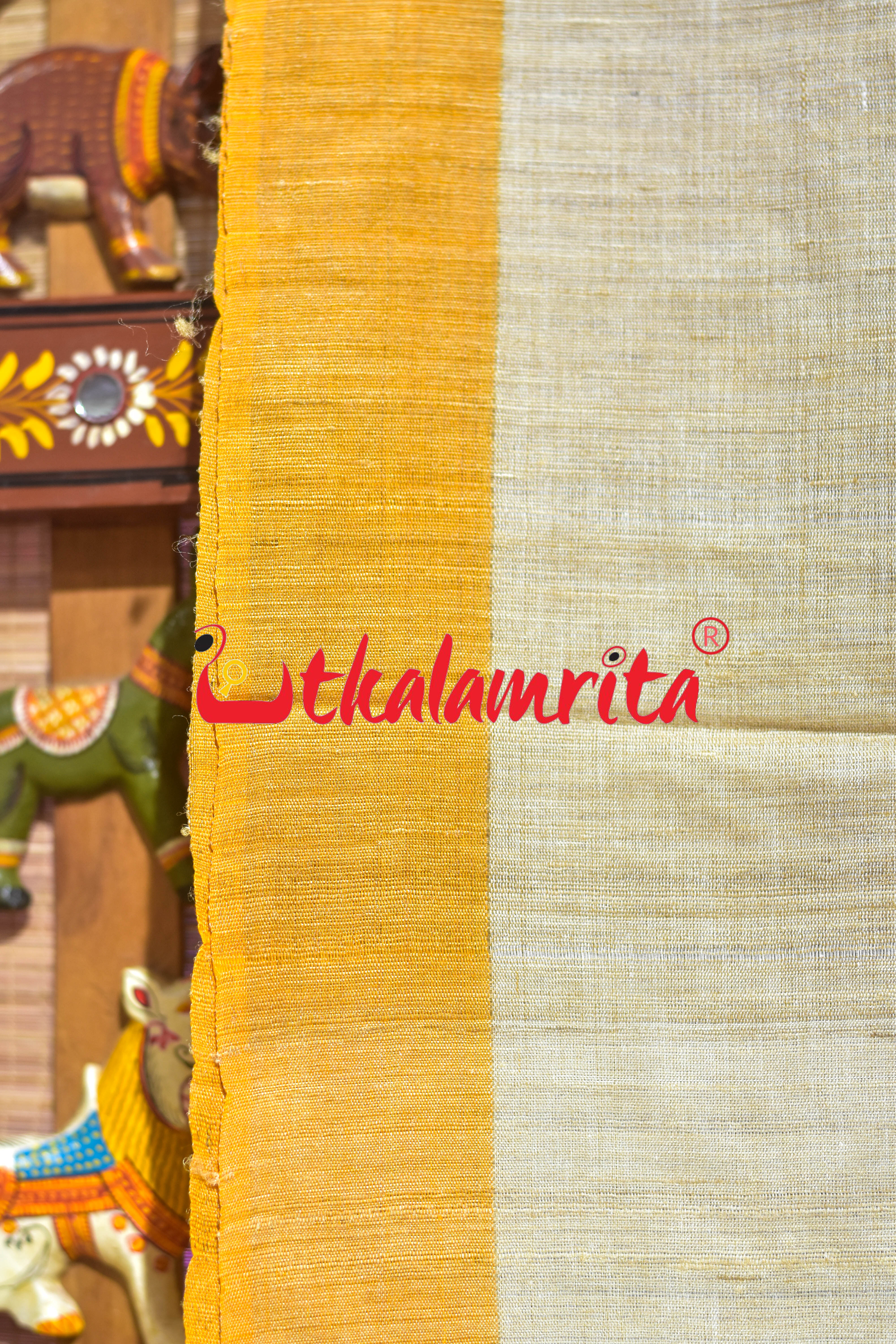 Bapta Cotton Gopalpur Tussar Ghee Mustard Silk Saree