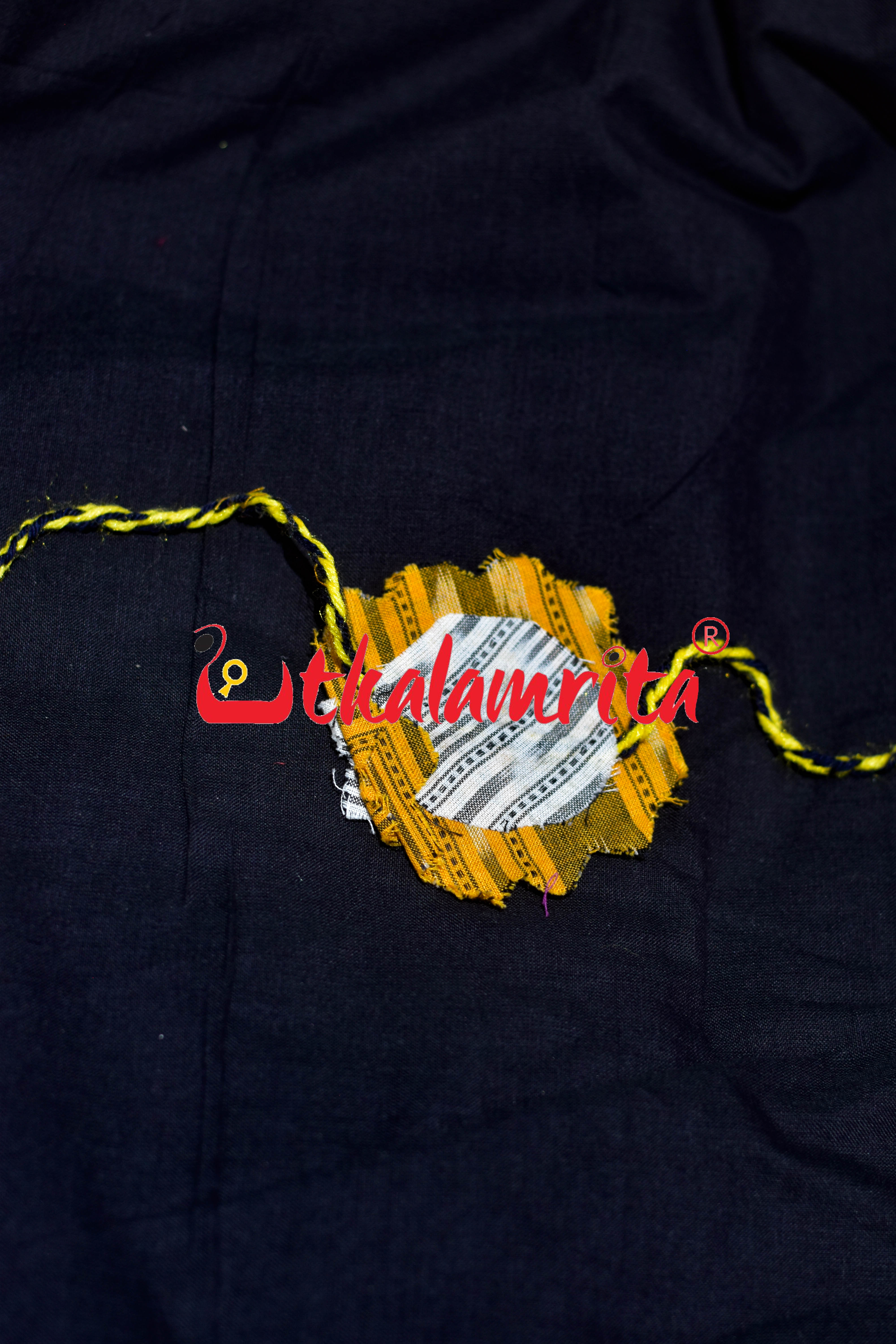 Yellow ikat Jagannath Pattachitra (Ikat Rakhi)