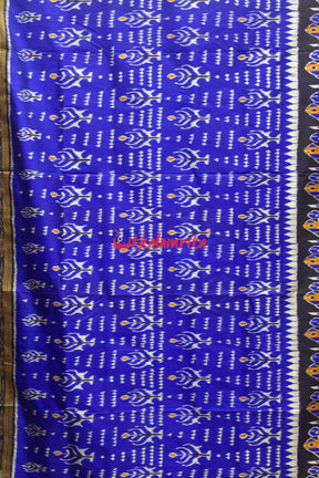 Blue 2D Dhadi Chita Khandua Silk Saree