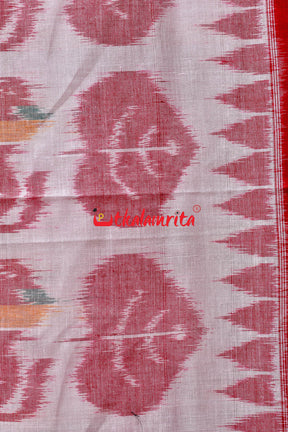 White Red Cotton Nabarangi Saree