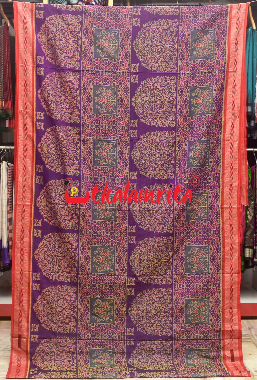 Tree of Life Multicolor Sambalpuri Cotton Saree