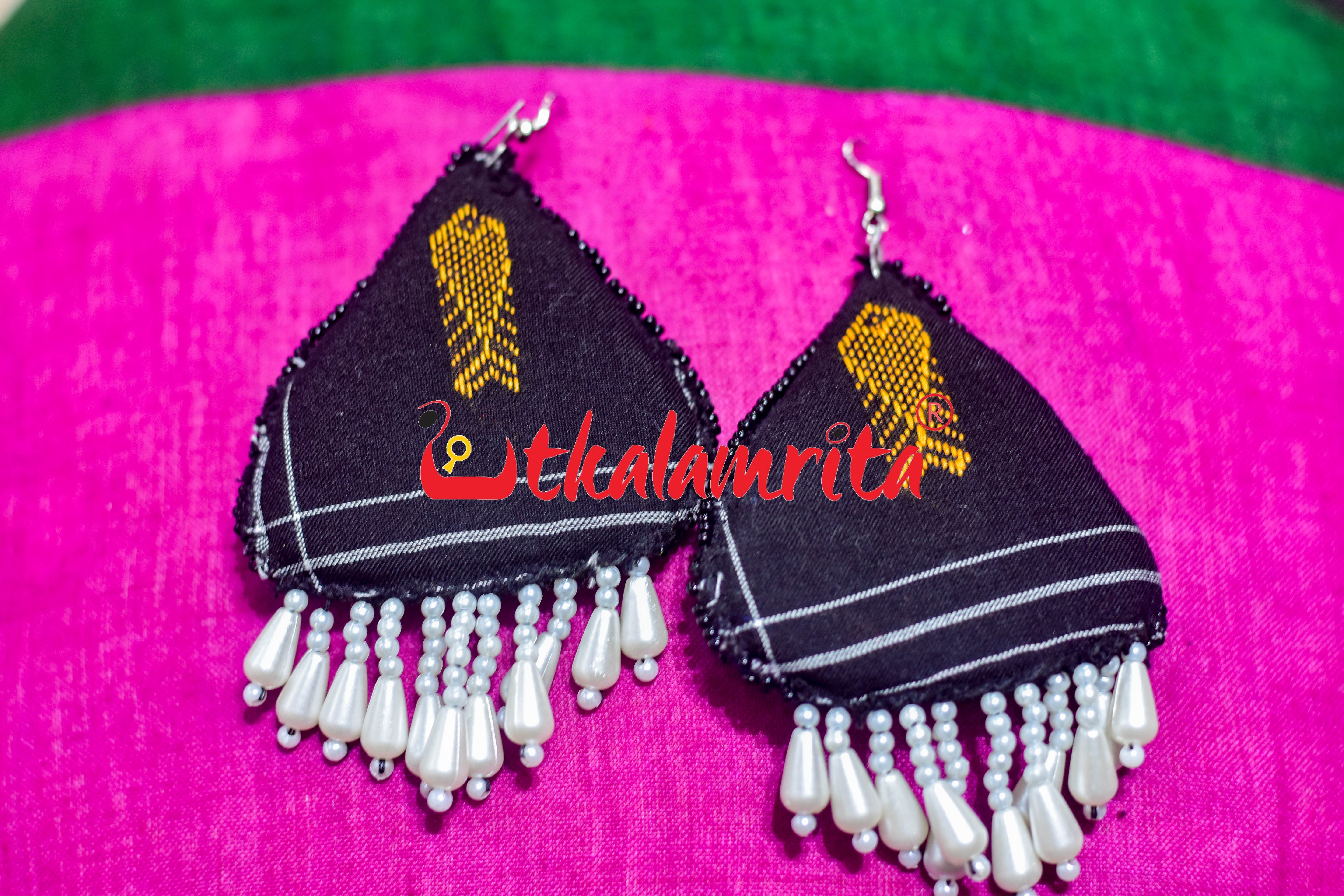 Black Fish Heart Jhumka Earrings