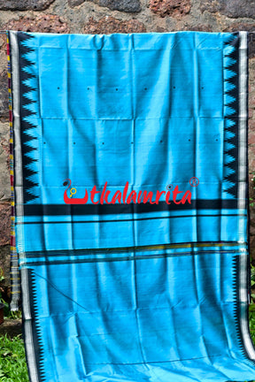Blue Black Double Anchal Berhampuri Silk