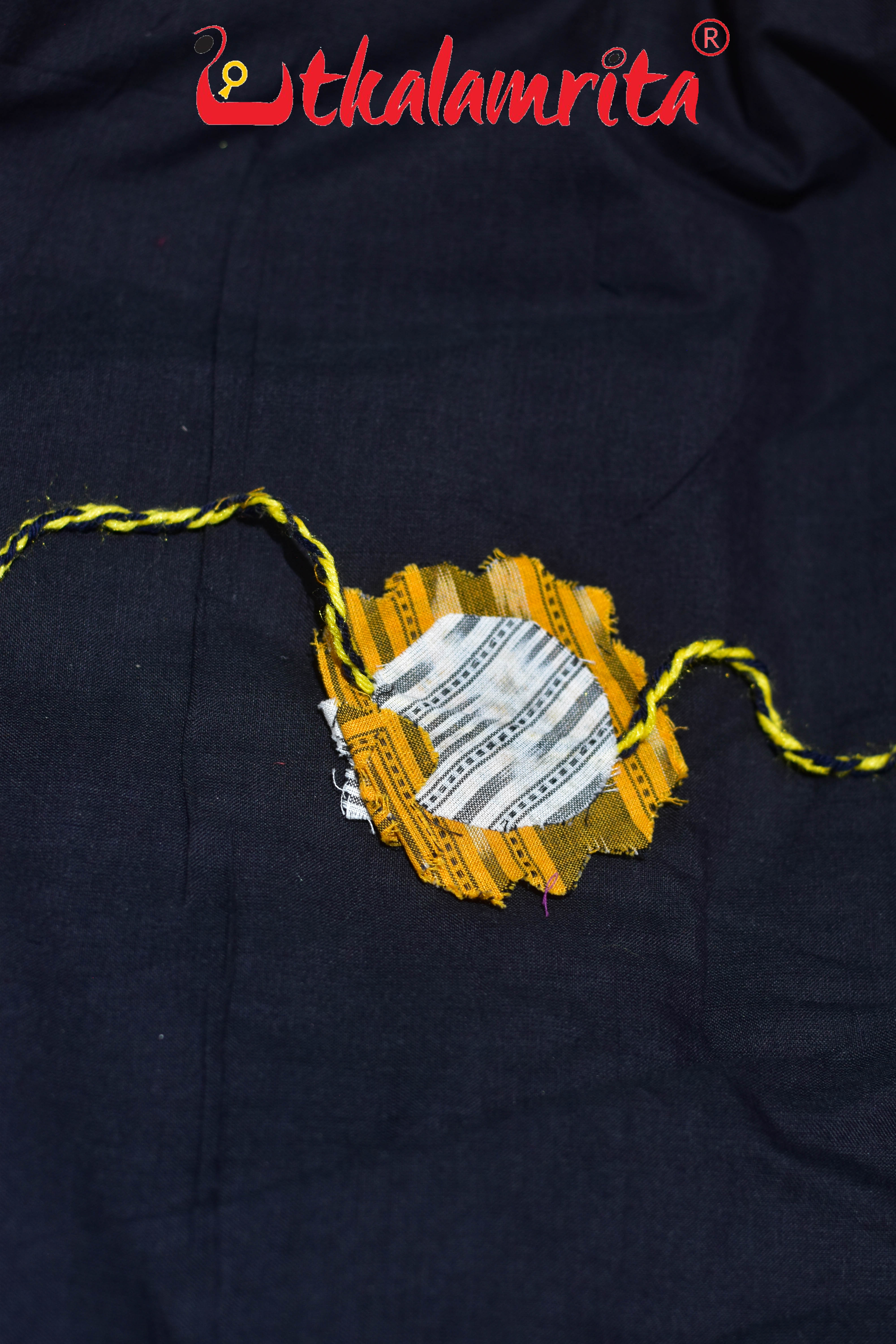 Yellow ikat Jagannath Pattachitra (Ikat Rakhi)