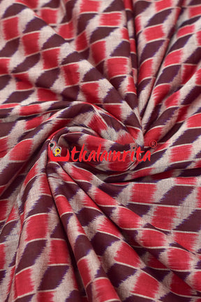 3D Coffee Maroon Sambalpuri Cotton (Fabric)